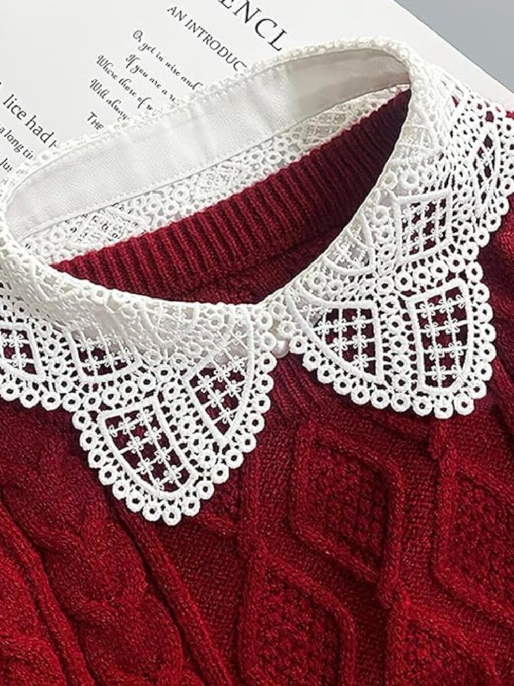 Hollow Out Lace Shirt Collar